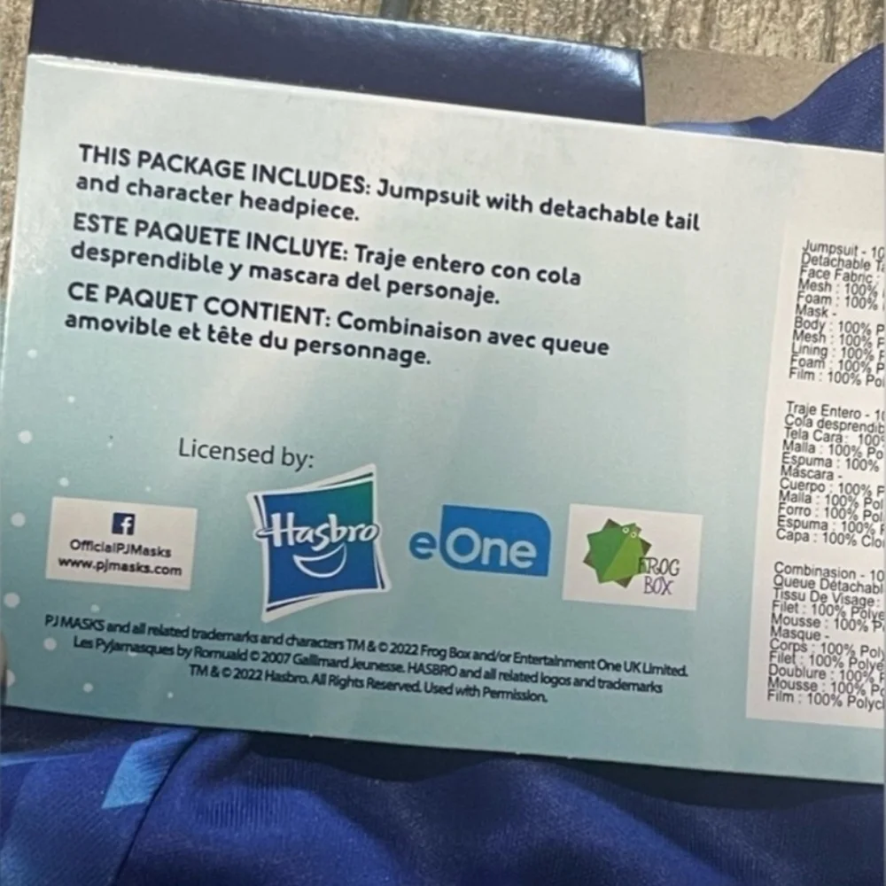 NWT PJ Masks Catboy Classic Halloween Costume Jumpsuit with Headpiece 3-4T New - Picture 6 of 8